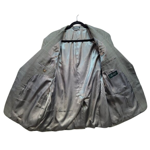 Lauren Ralph Lauren Mens Blazer Jacket 100% Wool Size 48L Gray Herringbone Patte - Picture 4 of 14